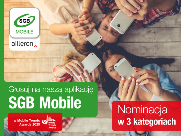 Aplikacja SGB Mobile nominowana do nagrody Mobile Trends Awards