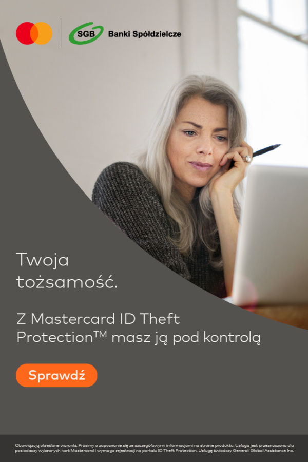 Monitoruj swoje dane w sieci 24/7 z Mastercard ID Theft ProtectionTM