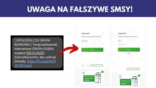 UWAGA NA FAŁSZYWE SMSY!